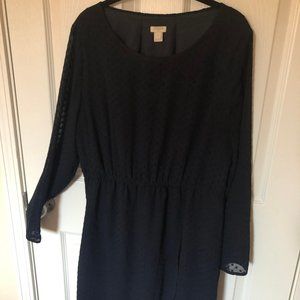 JCREW Navy Polka Dot Work Dress
